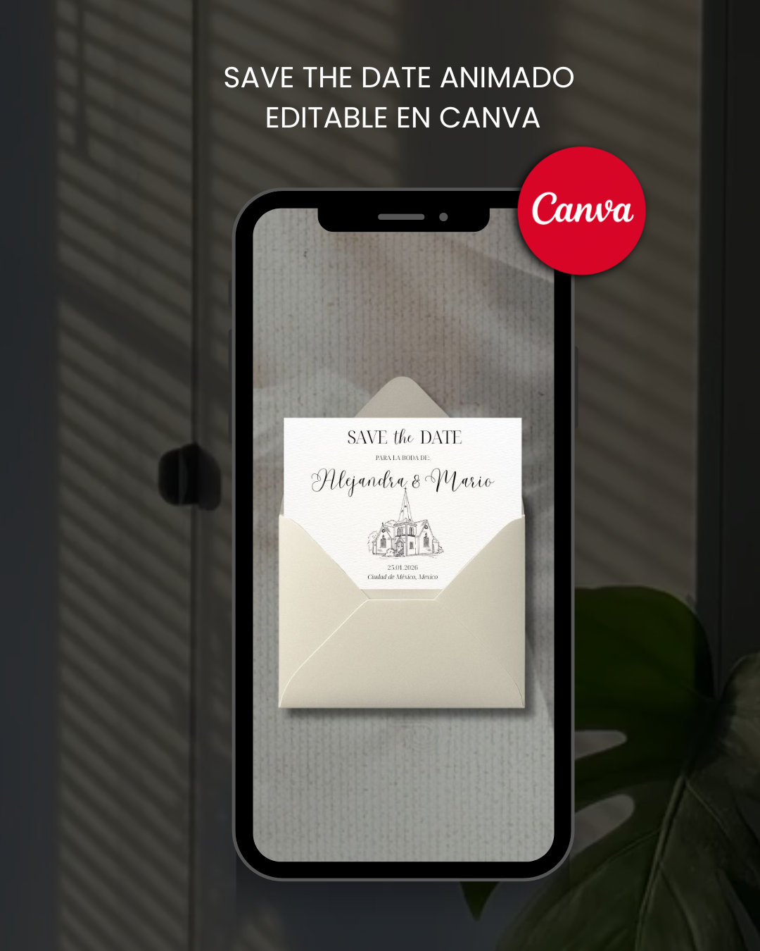 Save the date - Plantilla de video editable en Canva