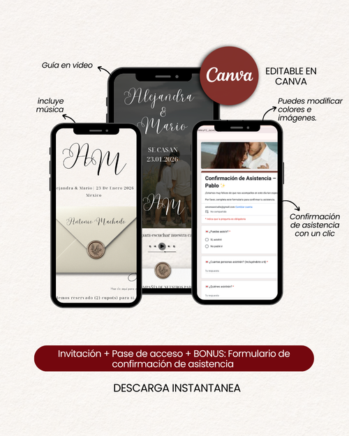 Invitación Digital de Boda Alejandra & Mario