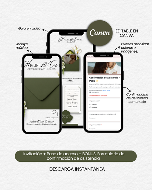 Invitación Digital de Boda Miguel & Camila