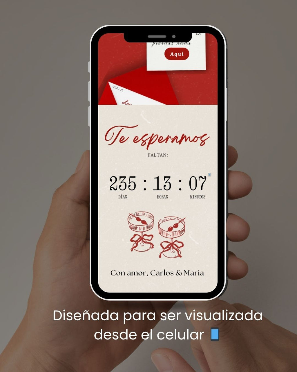 Carlos y Maria ✨ Set de invitación y pase digital para bodas – Plantilla editable