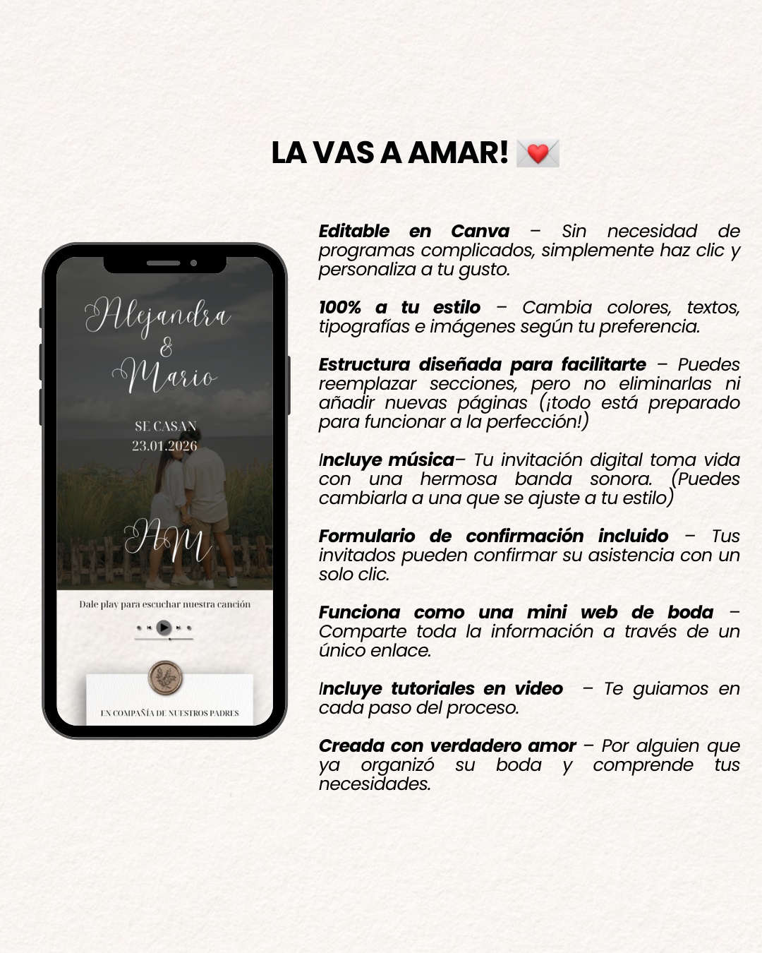 Invitación Digital de Boda Alejandra & Mario