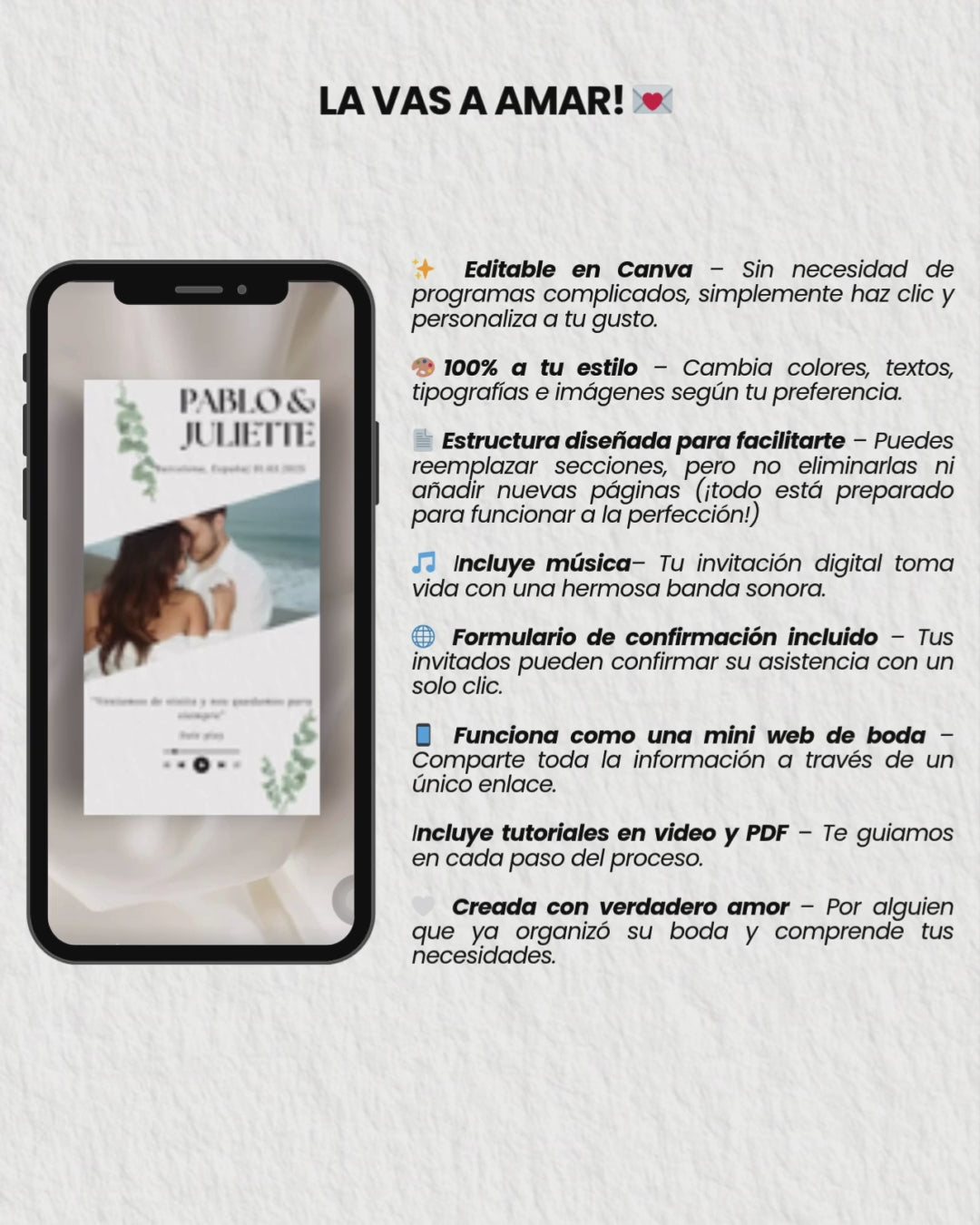 Juliette & Pablo Edición Especial de Plantillas para Bodas – Editable en Canva